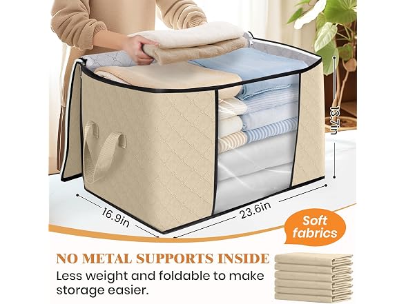 Fab totes 90L Beige 4 Pack Storage Bags