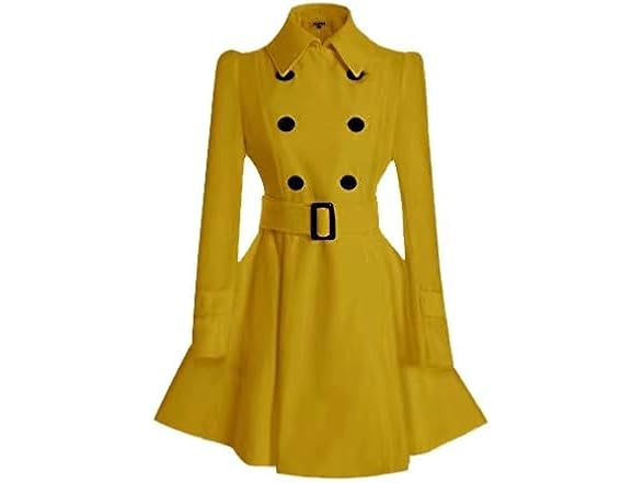 Long Sleeve Wool Pea Coat With Buckle