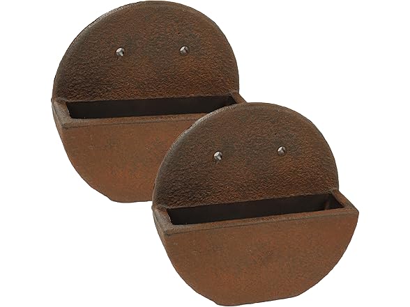 Sunnydaze 12" Round Wall Planter - Set of 2