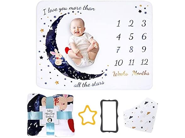 Fleece Baby Milestone Photo Blanket