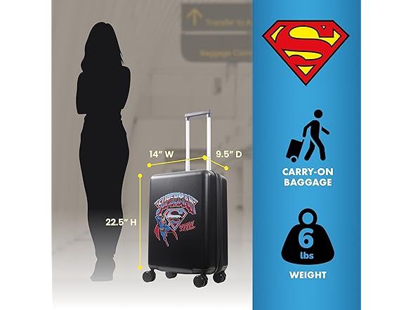 FUL DC Comics Superman 22.5 Inch Carry On Luggage