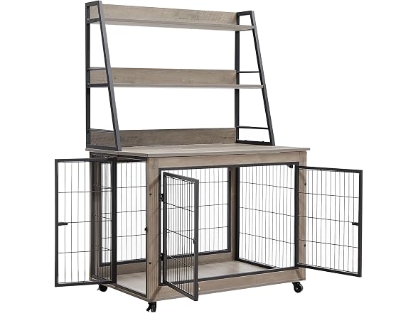 Okak Dog Crate Side Table Grey