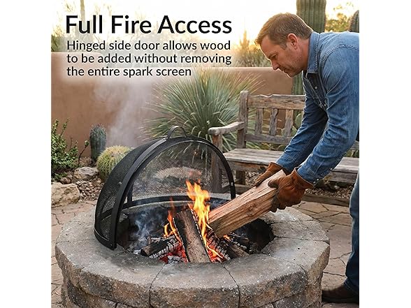 Sunnydaze 32" Round Fire Pit Spark Screen Cover