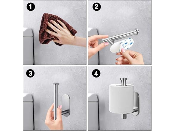 HQDeal Toilet Roll Holder, 3M Self Adhesive Stick