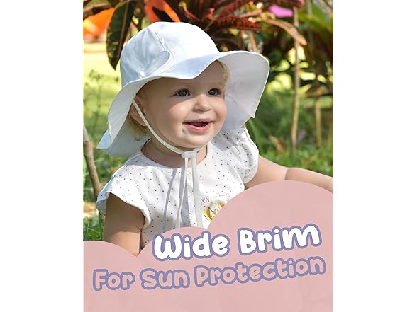FURTALK Baby Sun Hat White pink 0-6M