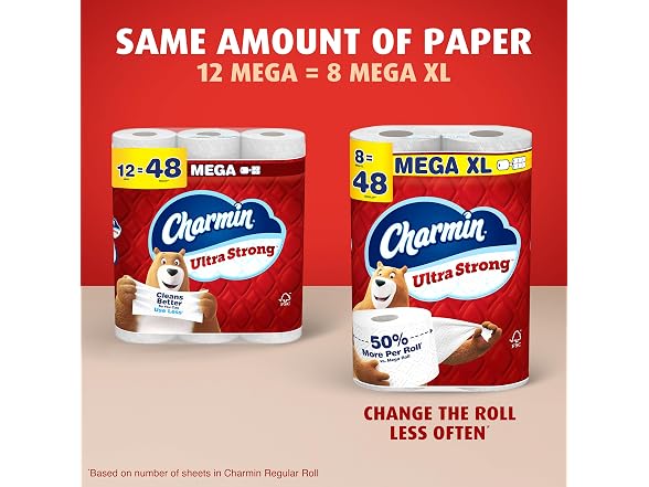 Charmin Ultra Strong Toilet Paper 12 Mega Rolls