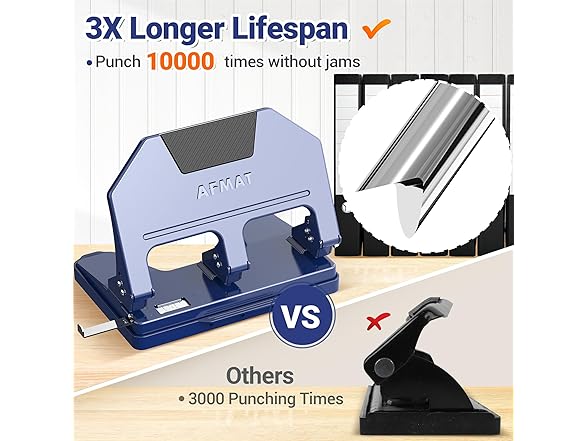 Blue 3 Hole Punch Heavy Duty