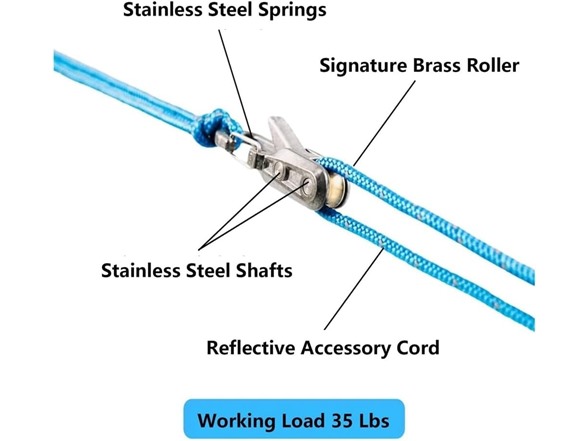 Outdoor Rope Tightener Kit with 6-Pack Roller Cinching Tool