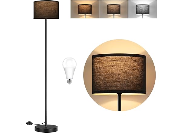 TOBUSA Black Floor Lamp for Bedroom
