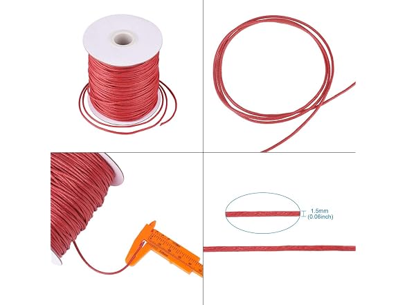 Craftdady 100 Yards 1.5mm Waxed Cotton Cord Macrame String