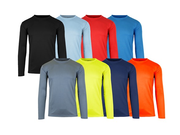 5Pk Mens L/S Performance Shirt (S-2XL)