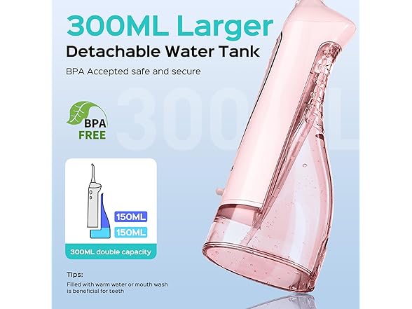 COSLUS Portable Water Flosser with Electric Toothbrush