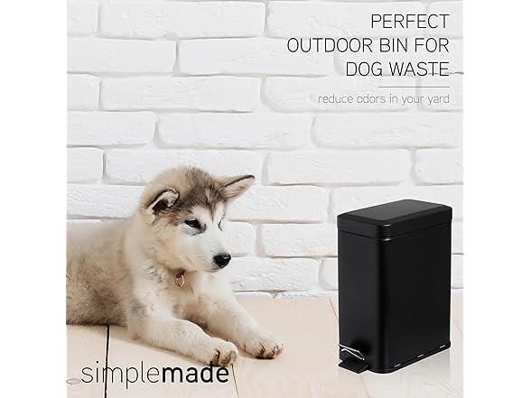 5L Stainless Steel Step Trash Can Black