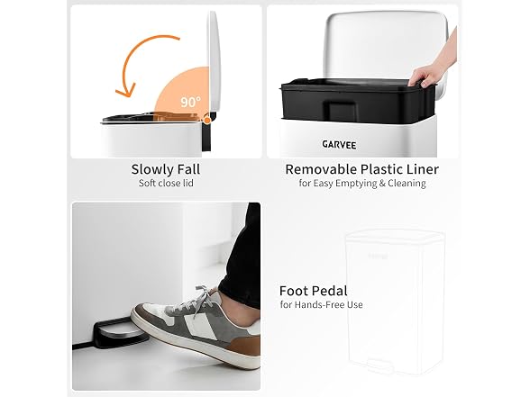 OUTLANE 13.2 Gallon /50 Liter Trash Can with Lid