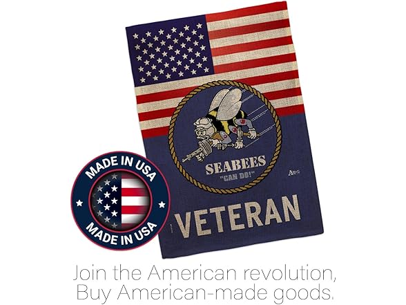 US Seabees Veteran Flag