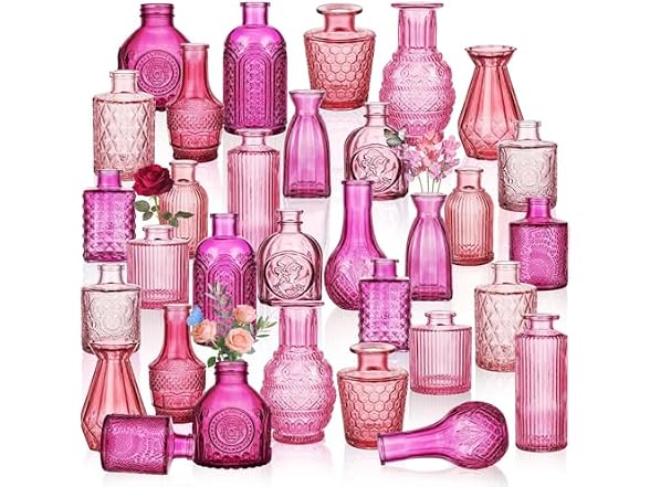 32 PCS Assorted Vintage Bud Vases