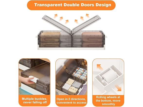 GAOMON 2-Pack Under Bed Storage Bins
