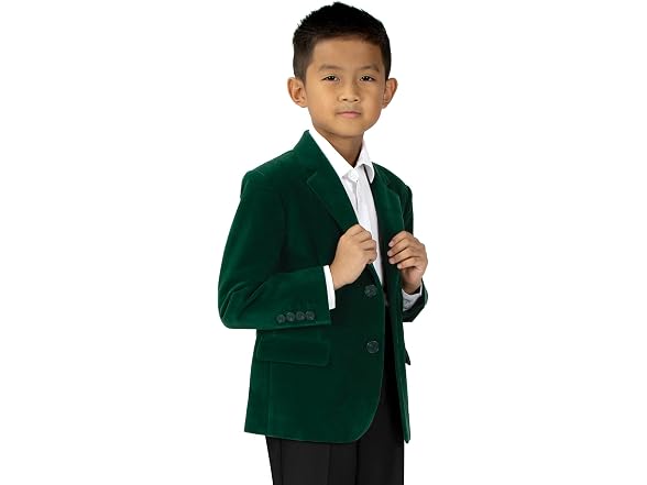 Spring Notion Boys (3) Boys' Emerald Velvet Blazer