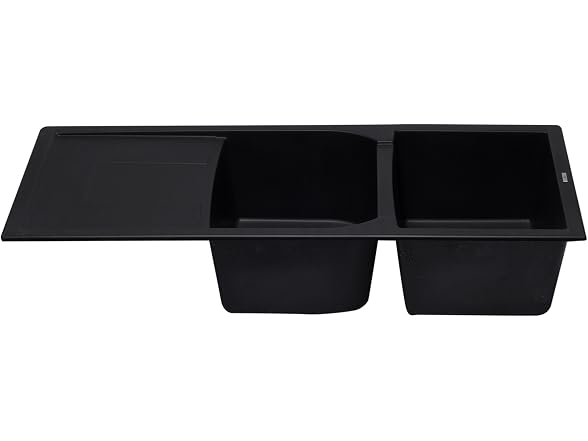 ALFI brand AB4620DI-BLA Black 46" Double Bowl Gran