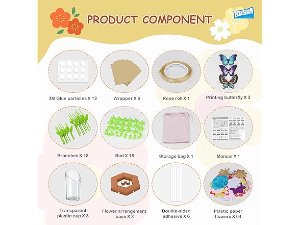 LELESUN DIY Fabric Flower Bouquets Craft Kit