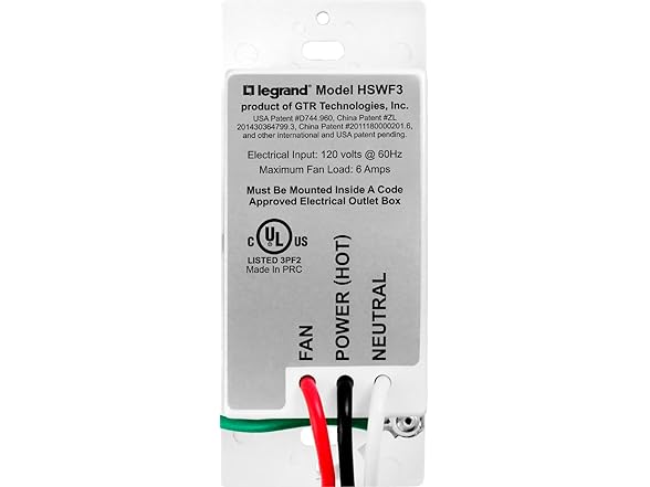 Legrand Pass & Seymour Humidity Sensor Switch