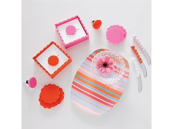 MARIPOSA Orange Scallop Napkin Box