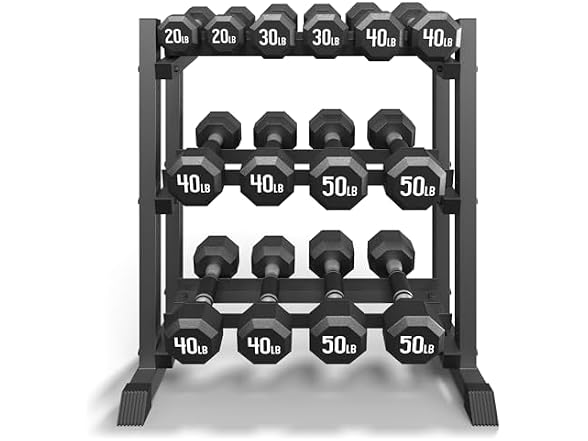 Jusgym 3-Tier Dumbbell Rack 1100LBS