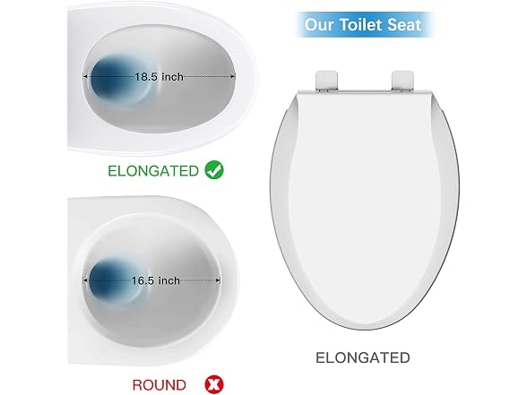 Garvee 19 in Toilet Seat with Cover Soft Close