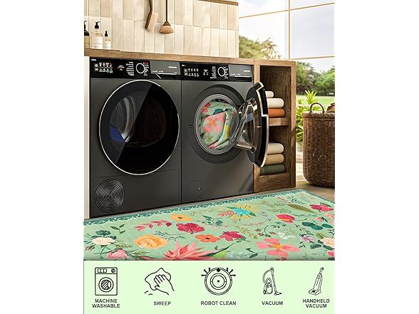 CRYPTOLITE Boho Floral Entryway Rug 2x3