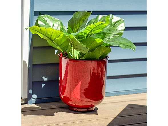 Sunnydaze Vivian 11" Metal Outdoor Plant Pot Set - Set of 2