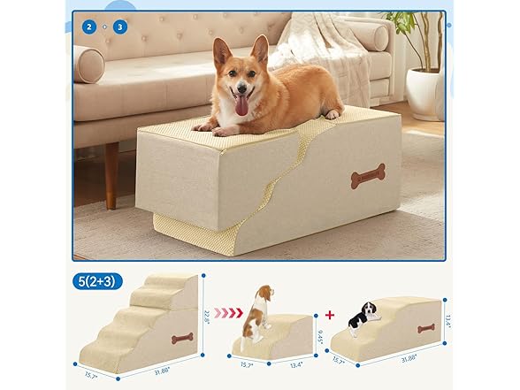 5-Step Spliceable Pet Stairs