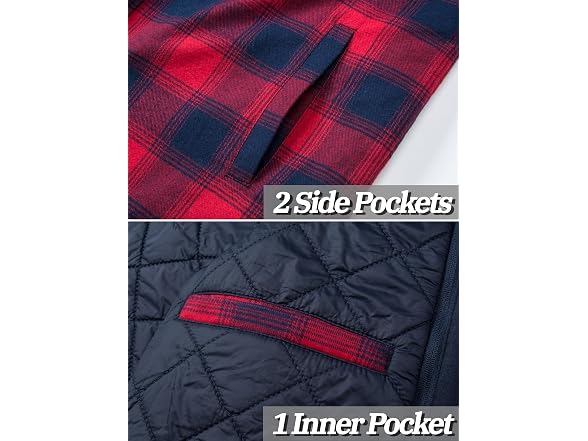 Tacvasen Men (XXL) Flannel Hood Men'S Jacket