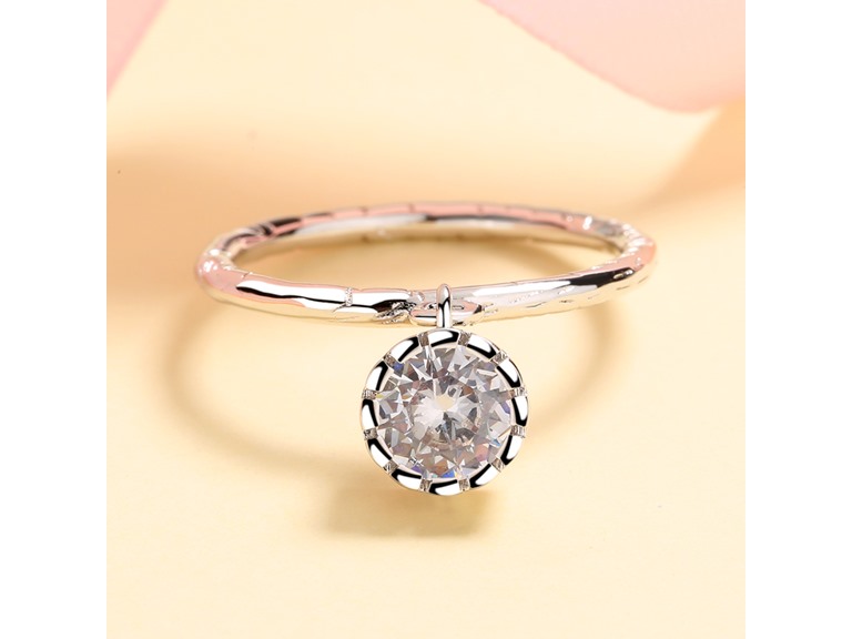 AAA IGT-DAAS-DRS7013-6 6 Sterling Silver Hammered Drop Ring