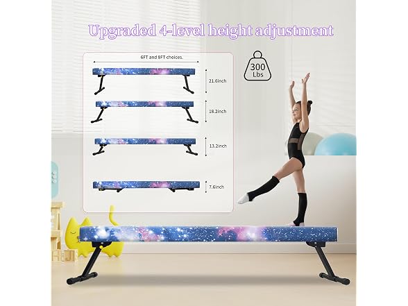 EL&IT Wings 6ft Gymnastic Balance Beam