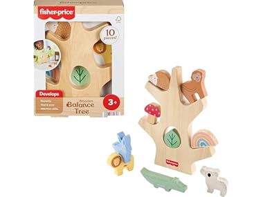 $11.99 Fisher-Price Wood Stacking Toy Balance Tree dealfomo
