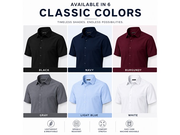 4Pk Mens S/S Cotton Stretch Dress Shirt (S-3XL)