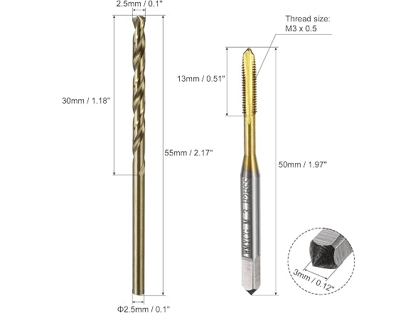 Athnevy FA2512002.3 Metric Tap & Drill Bit Set M3*