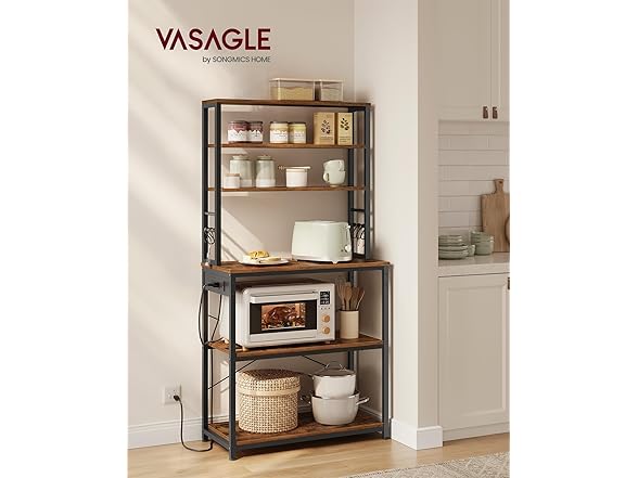 VASAGLE Bakers Rack with Power Outlet