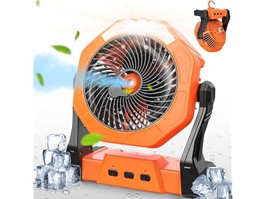 $21.99, Was $41.99, 47% Off! AUSIC Portable Misting Camping Fan, 8" dealfomo
