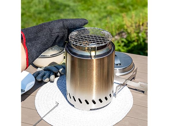 Sunnydaze Decor YK-3221 7in Fire Pit Kit Silver