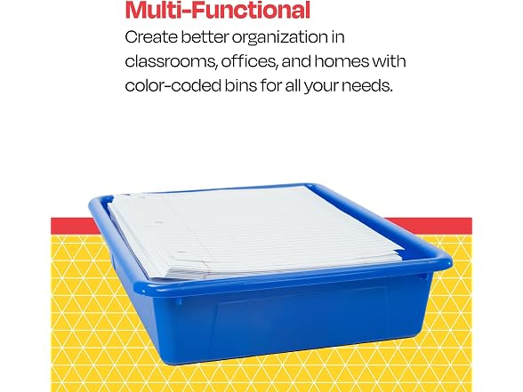 School Smart Sturdy Plastic Storage Tray