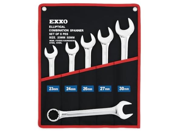 EXXO 4011 5pc Large Metric Combination Wrench Set