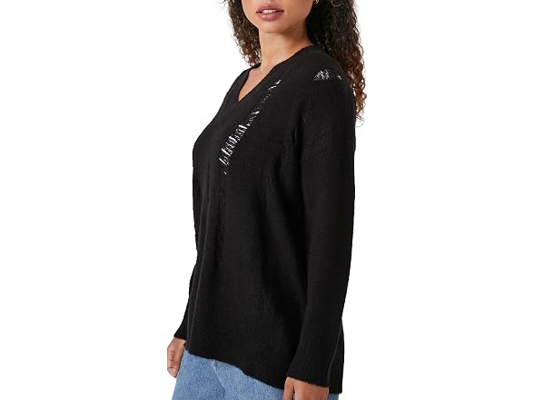 Forever 21 (M) Open-Knit V-Neck Sweater
