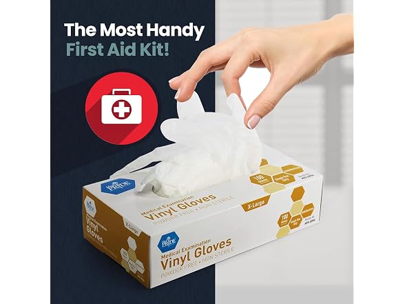 MED PRIDE Vinyl Exam Gloves XLarge 100ct