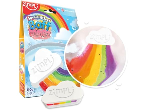 Large Cloud Rainbow Bath Bomb from Zimpli Kids