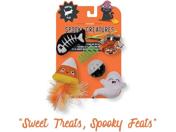 Fringe Studio Pet Toy, Sweet Treats, Spooky FEATS 6Pc
