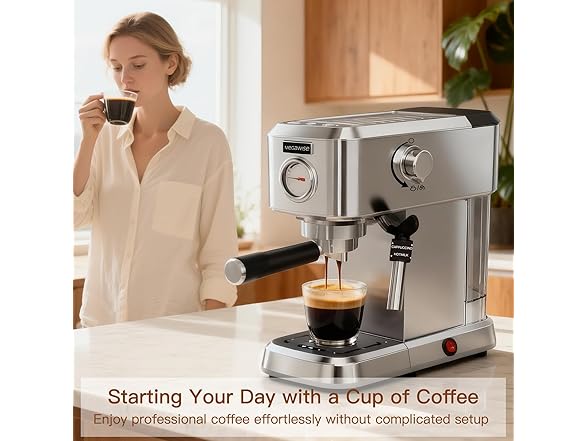 Espresso Machine 20 Bar, Silver