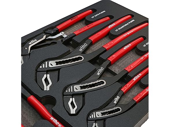 Wiha 34691 5pc Grip V-Jaw Tongue & Pliers Tray Set
