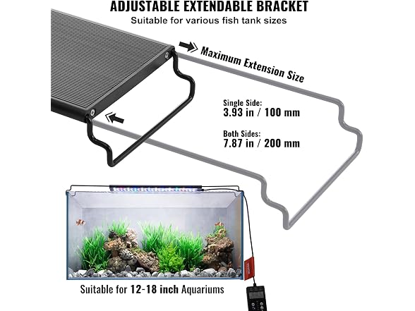 VEVOR Aquarium Light with LCD Monitor