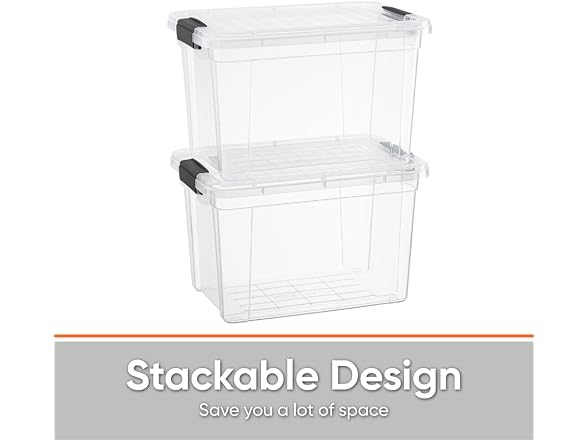 Superio Clear Storage Box with Lid, 2.5 Quart 18 Pack